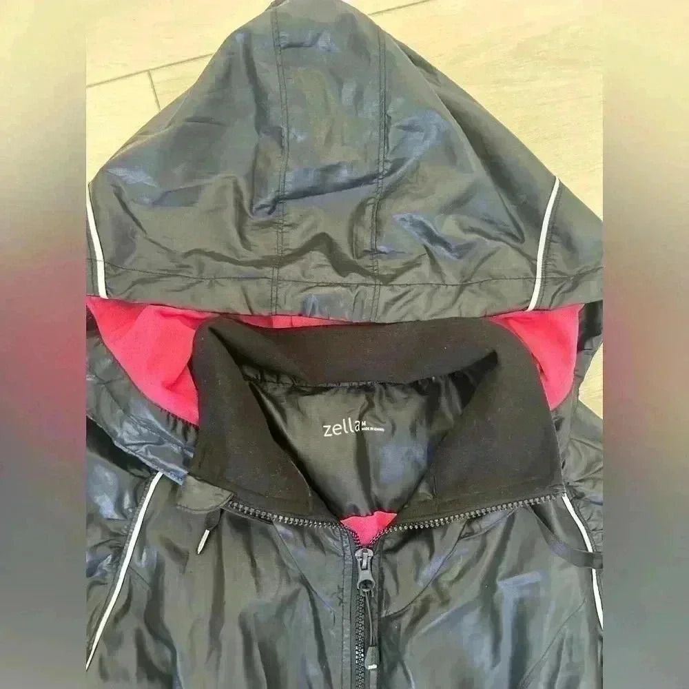 ZELLA Black pink Spring Showers Water Resistant Running Athletic Jacket Medium - Picture 3 of 7